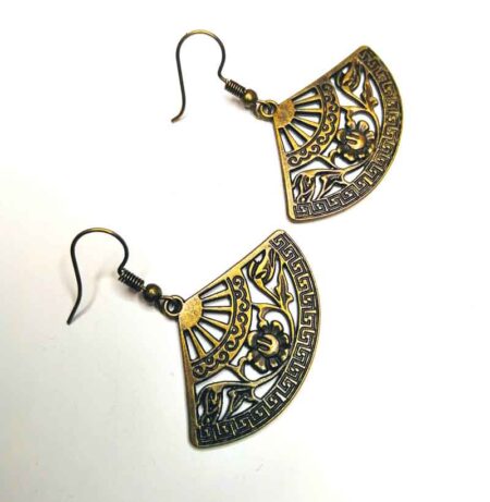 Carved Fan Earrings