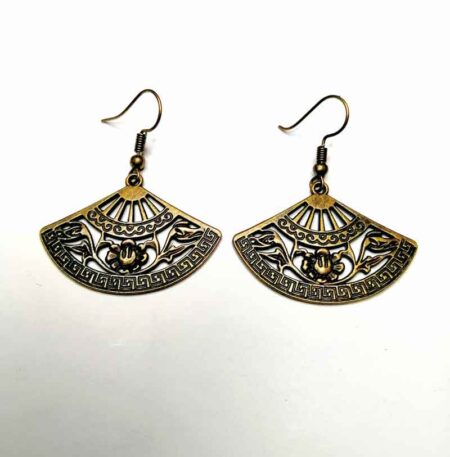 Carved Fan Earrings