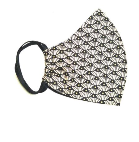 Dainty Stylish Fan Design Face Mask Gold