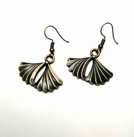 Double Palm Leaf Fan Earrings