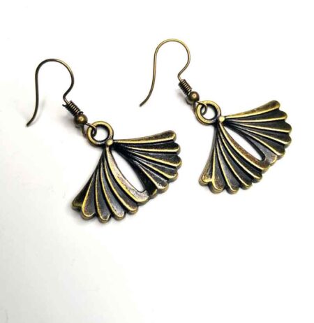 Double Palm Leaf Fan Earrings