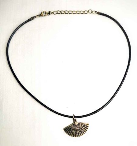 Engraved Bronze Fan Chocker Necklace