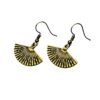 Engraved Bronze Fan Earrings