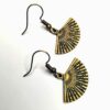 Engraved Bronze Fan Earrings