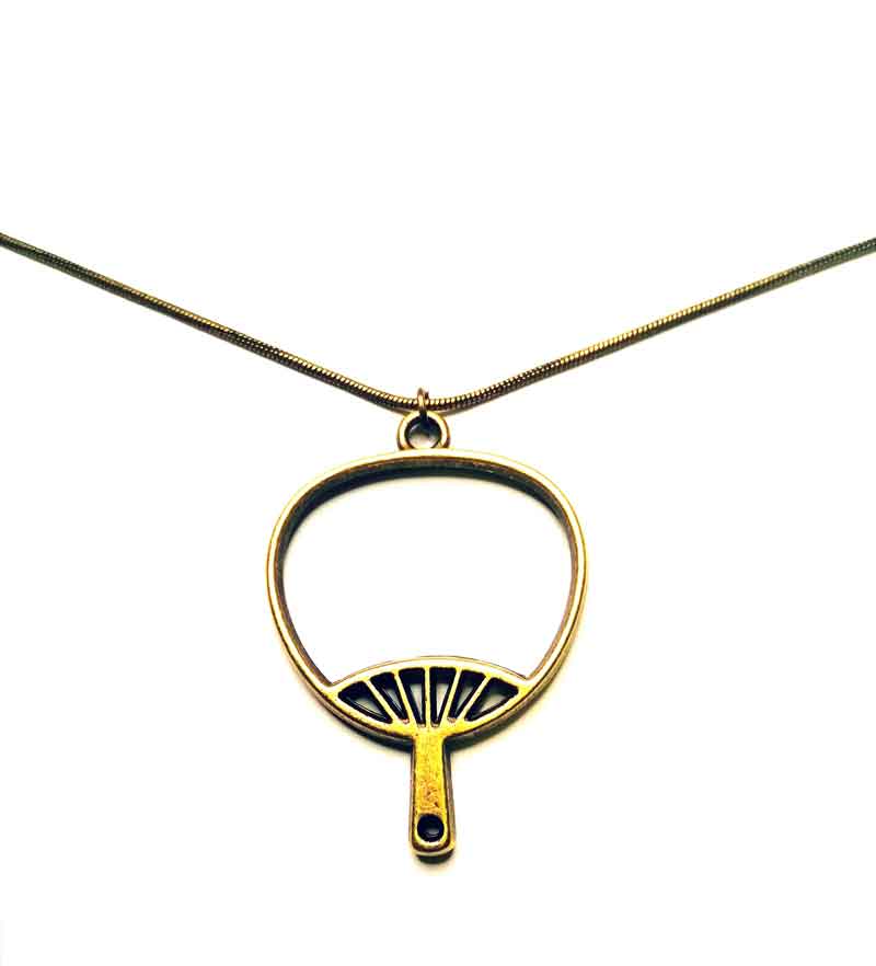 Fixed Fan Hollow Design Long Necklace Gold