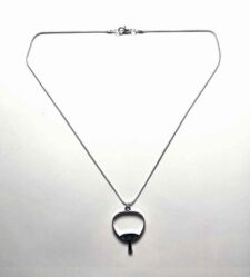 Fixed Fan Hollow Design Long Silver Necklace