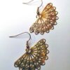 Half Spiral Fan Design Gold Earrings