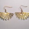 Half Spiral Fan Design Gold Earrings