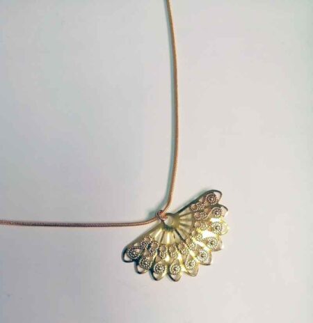 Half Spiral Fan Design Gold Necklace