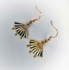 Fan Pleated Emblem Earrings