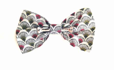 Men Smart Mini Scale Fan Pattern Clip On Bow Tie