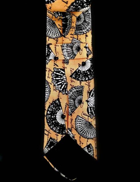 Mens Tie Variety Folding Fan Design Yellow