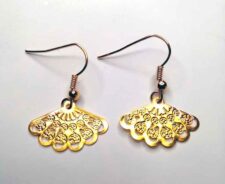 Mini Half Spiral Fan Gold Earrings