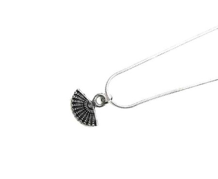 Miniature Fan Shell Silver Necklace