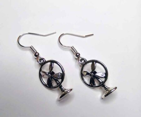 Modern Fan Design Silver Earrings