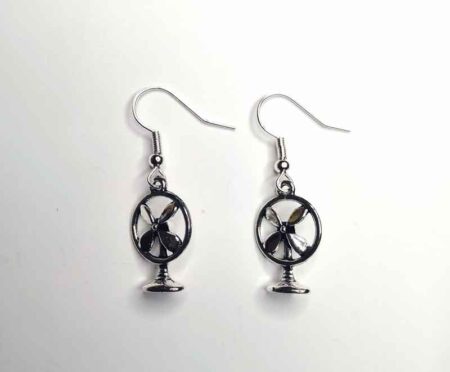 Modern Fan Design Silver Earrings