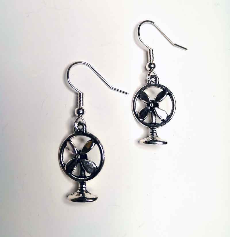 Modern Fan Design Silver Earrings