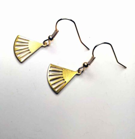 Small Fan Drop Bar Earrings