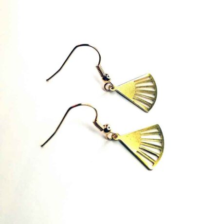 Small Fan Drop Bar Earrings