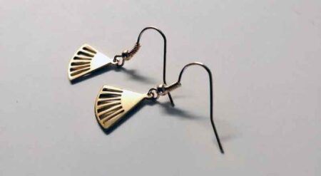 Small Fan Drop Bar Earrings