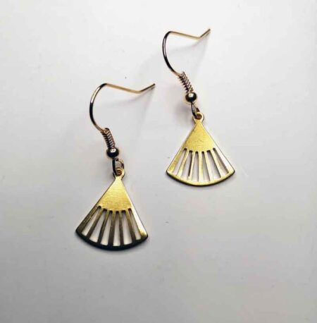 Small Fan Drop Bar Earrings