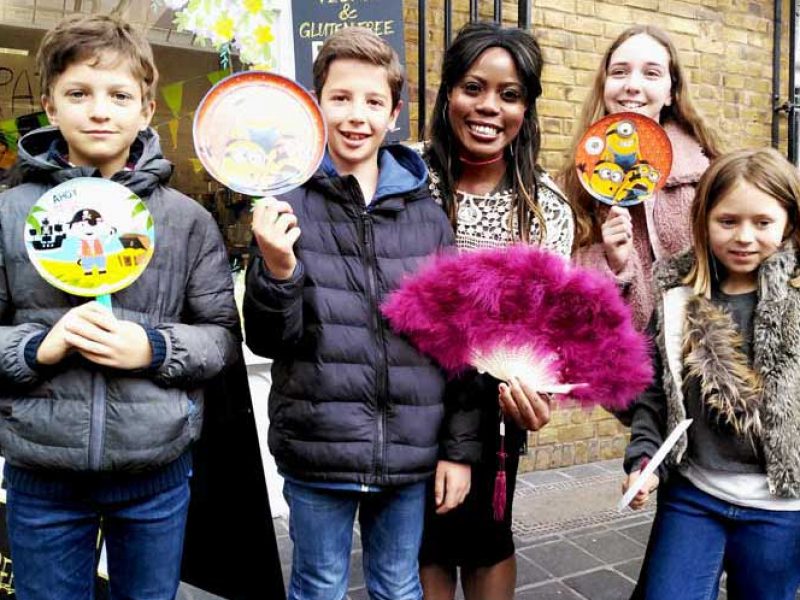 Victoria Ajoku with some of her young students